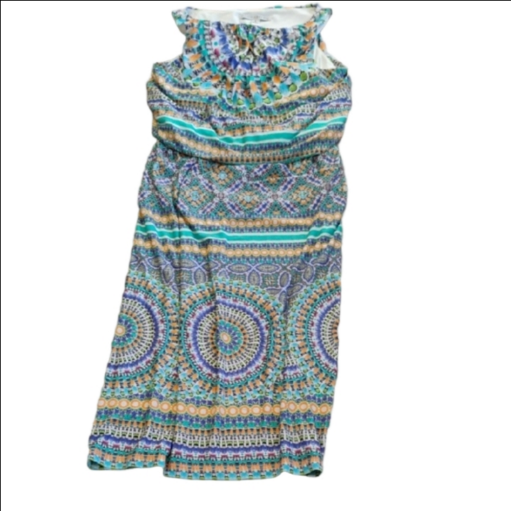Maggy London Multicolor Geometric Midi Dress